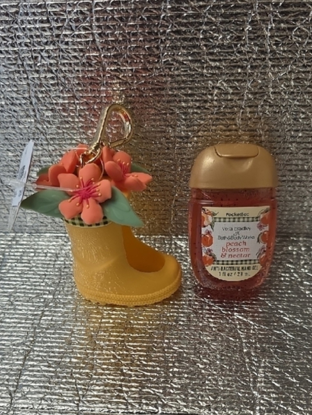 Bath & Body Works Vera Bradley Rain Boot PocketBac with Peach Blossom Hand Gel